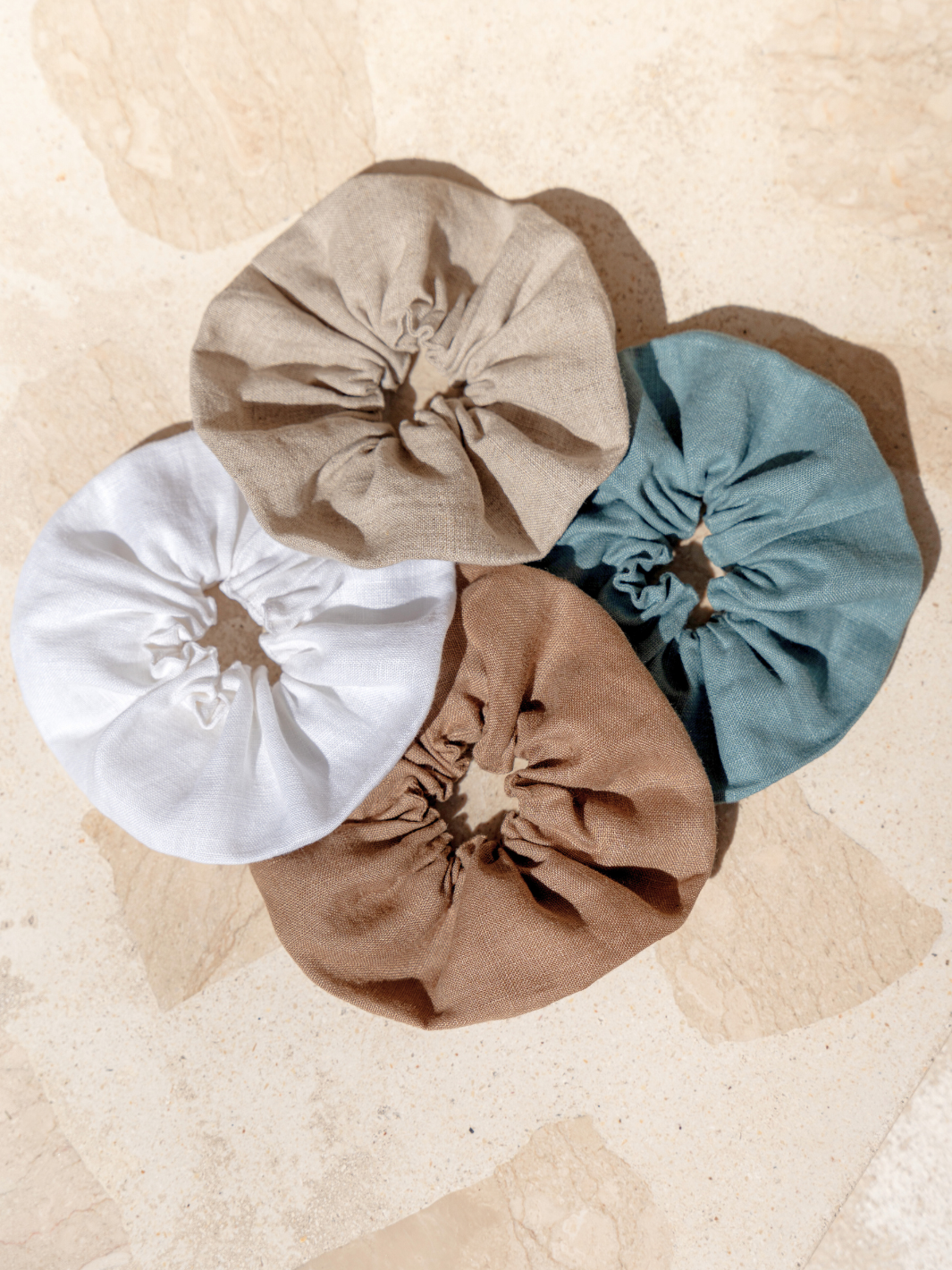 Image features Jumbo Linen Scrunchie in Ivory