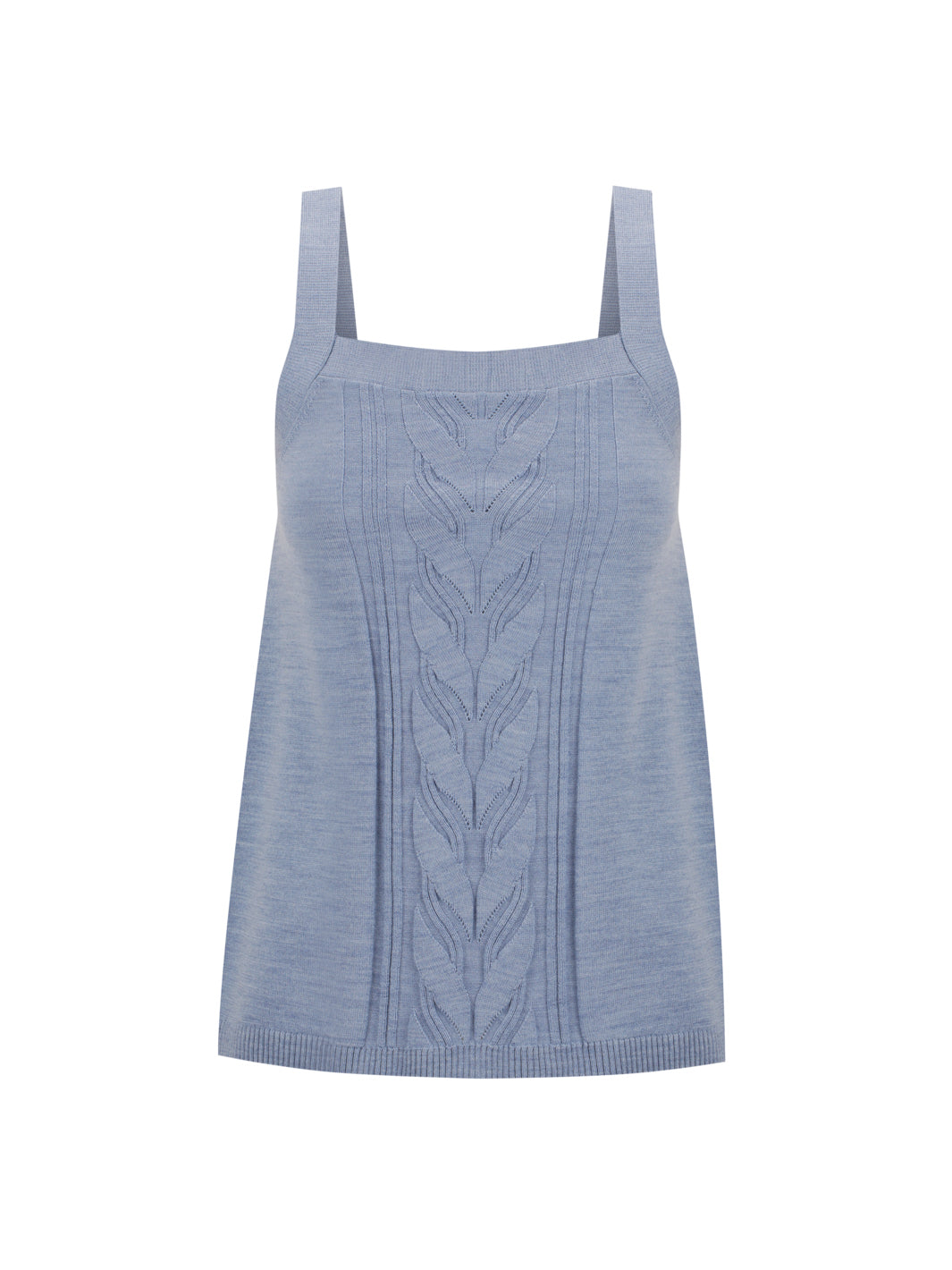 Adrift Merino Wool Knit Top Sea Blue