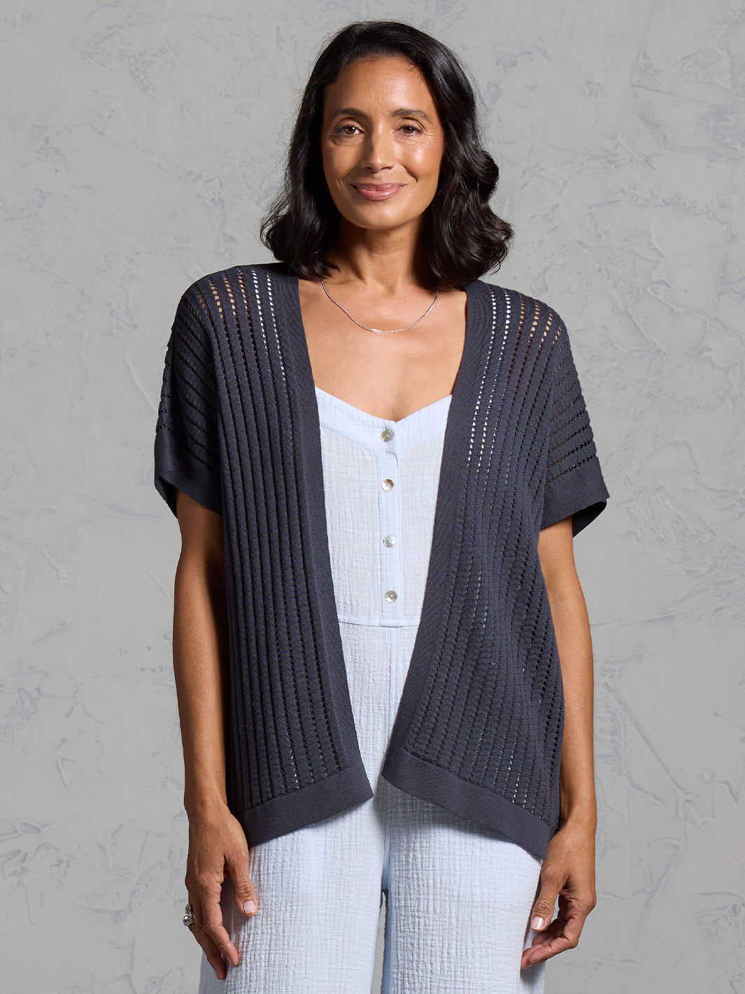 Aletto Cotton Kimono Charcoal
