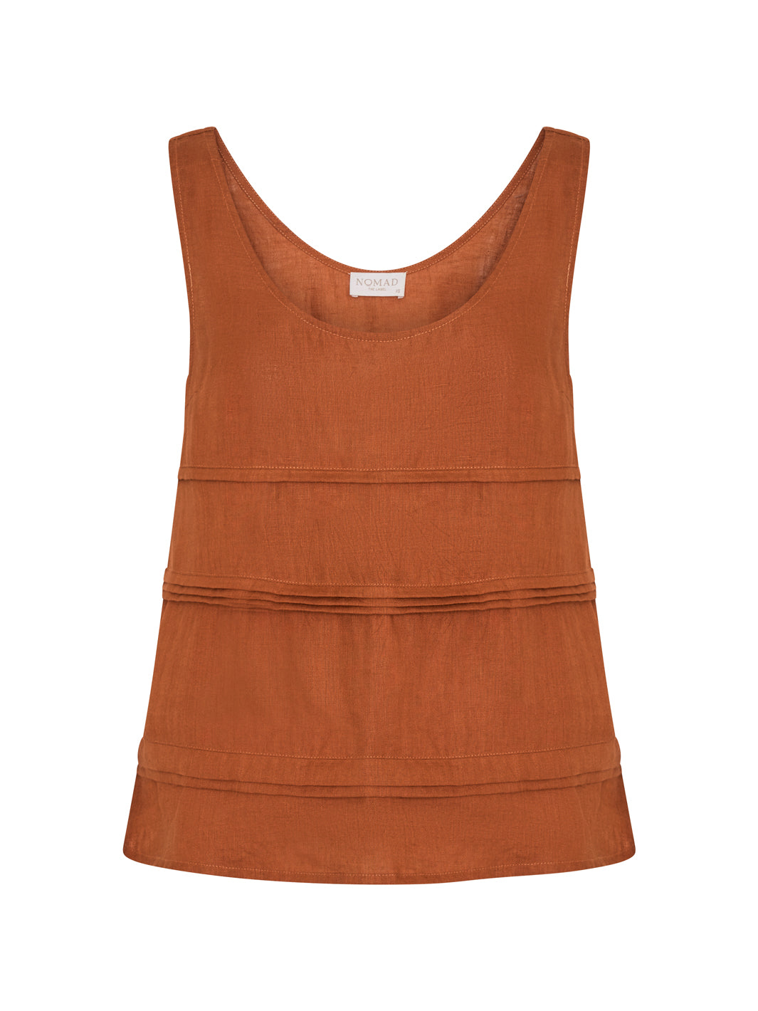 Image features Stella Linen Top in Rust