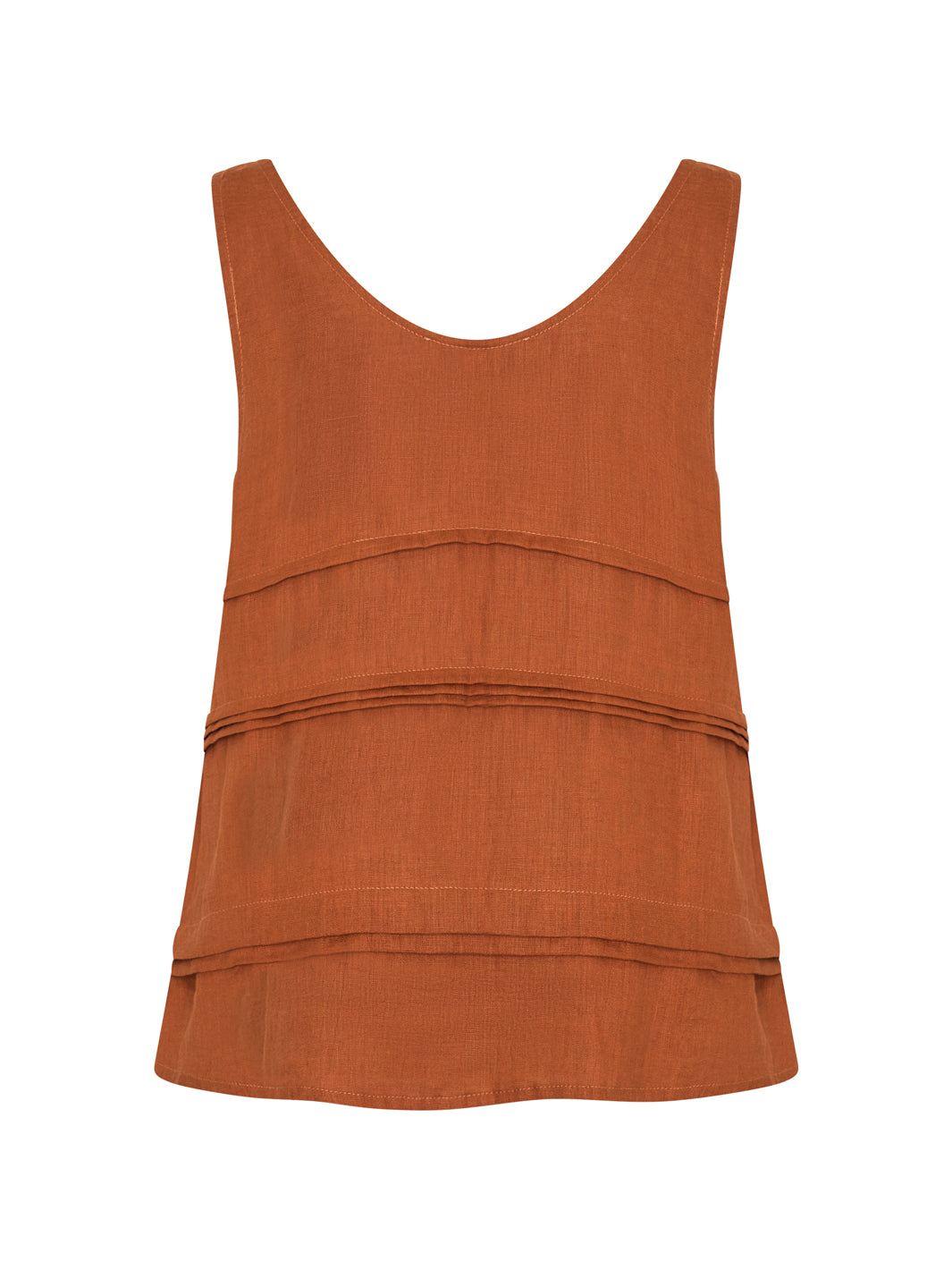 Image features Stella Linen Top in Rust