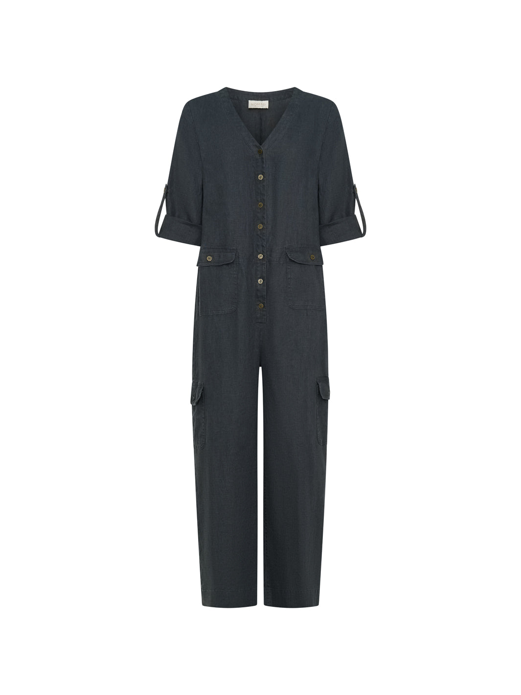 Mara Linen Jumpsuit Charcoal