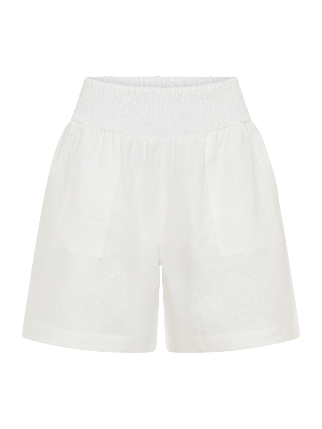 Mae French Linen Shorts White