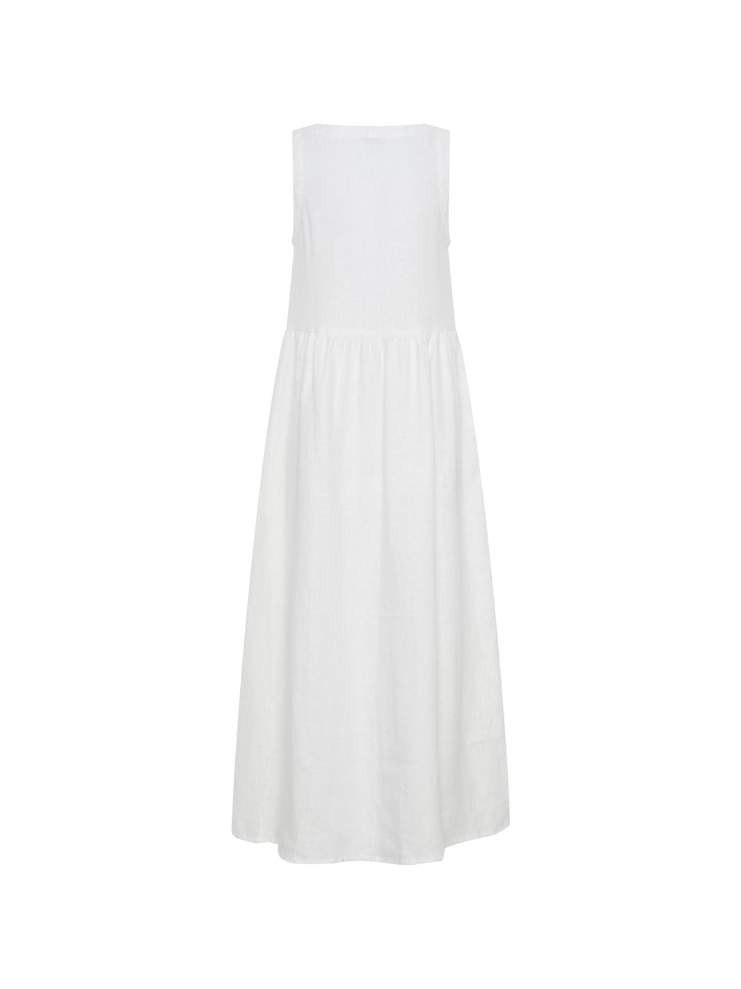 Saffron Linen Maxi Dress White