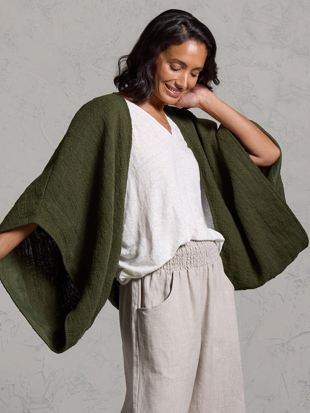 Bloom Cotton Shrug Olive