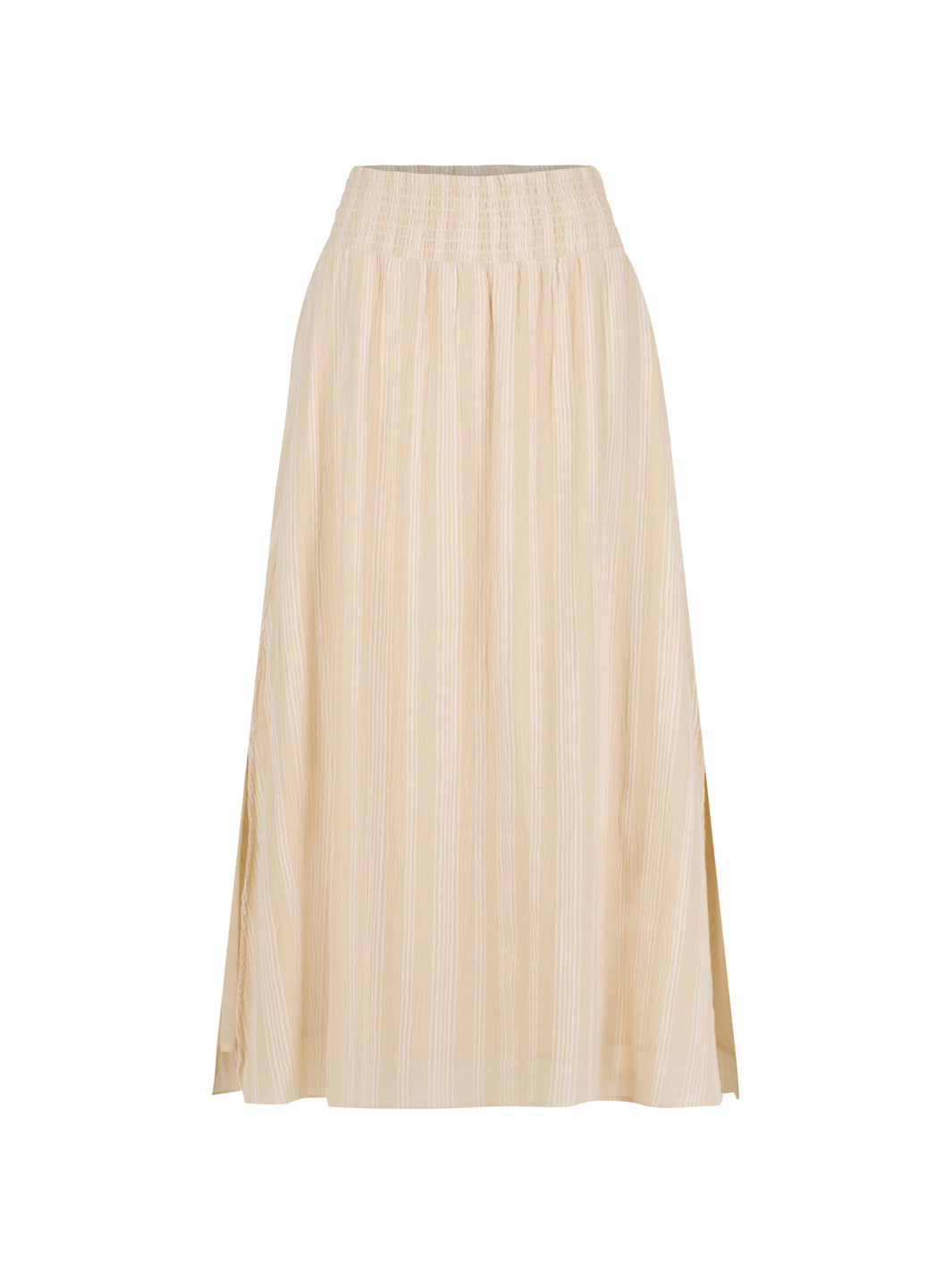 Beige cotton skirt.