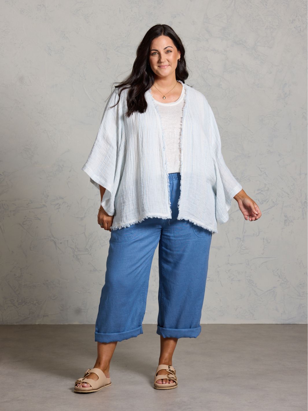 Coastal French Linen Shrug Sea Spray