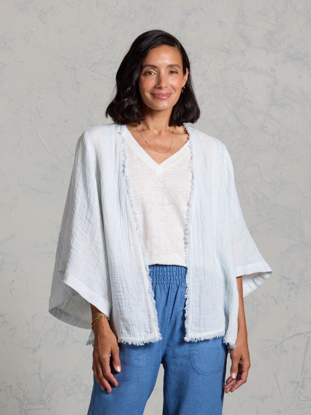 Coastal French Linen Shrug Sea Spray
