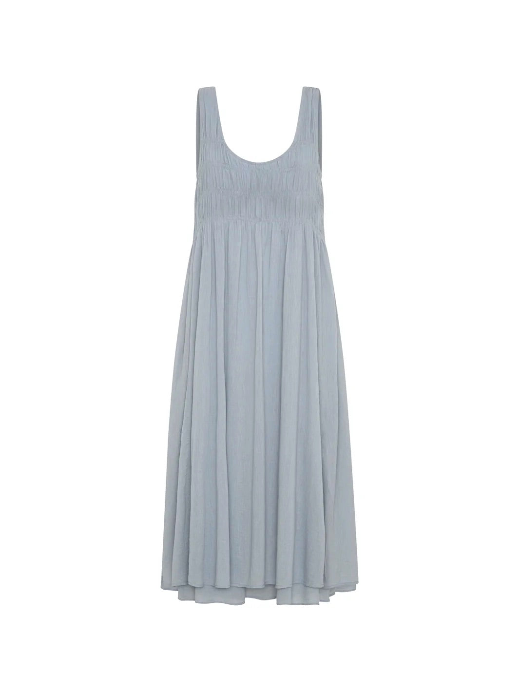 Del Monte Midi Cotton Dress Slate Blue