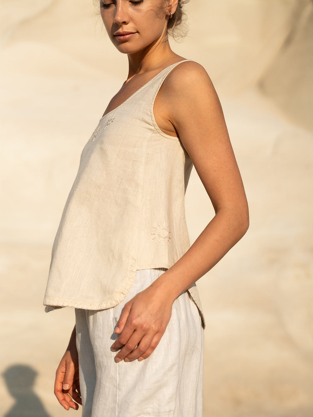 Evia Linen Top Stone