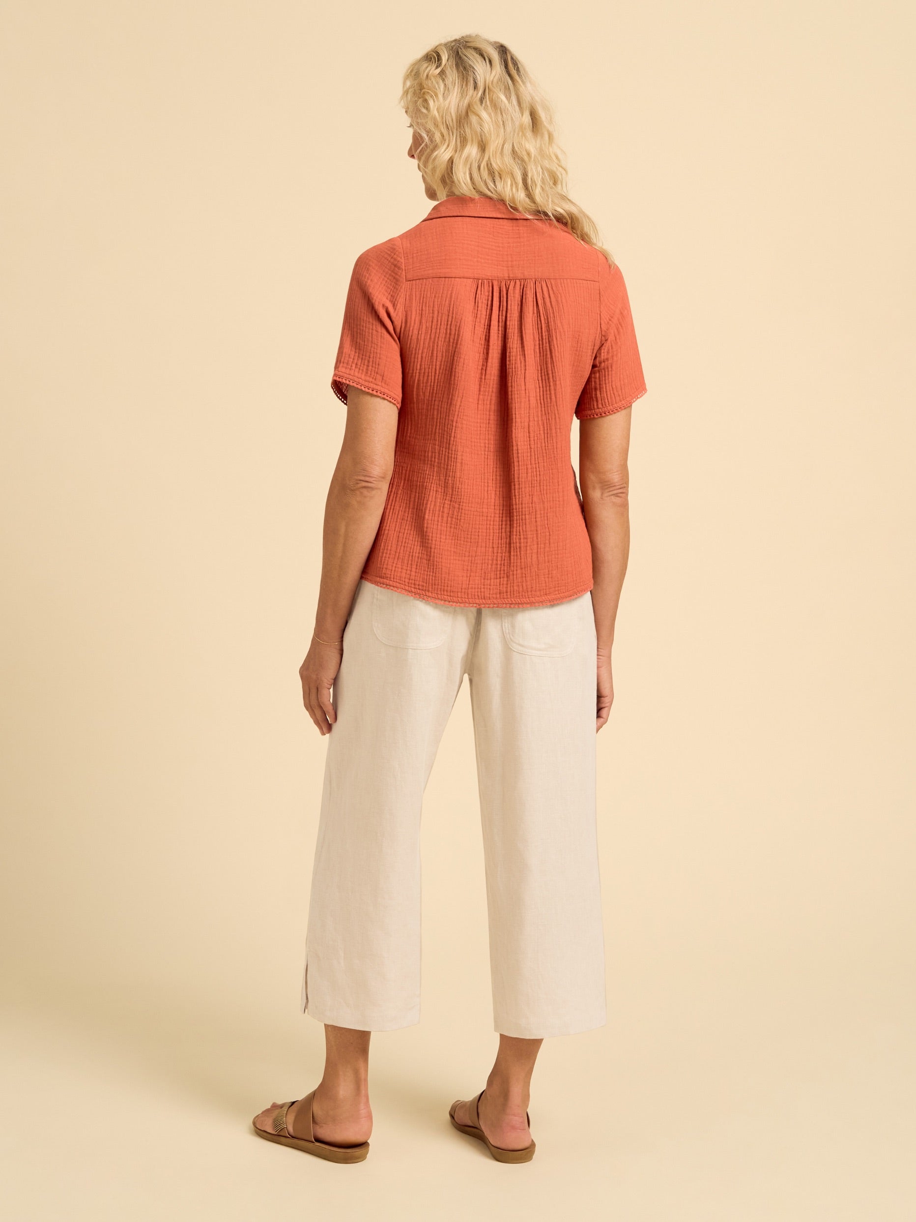 Henley Cotton Top Rust