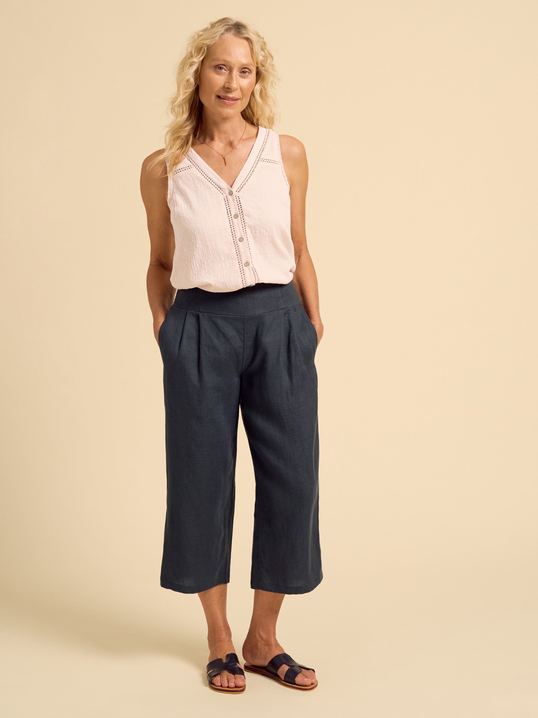 Latina Linen Pants Charcoal