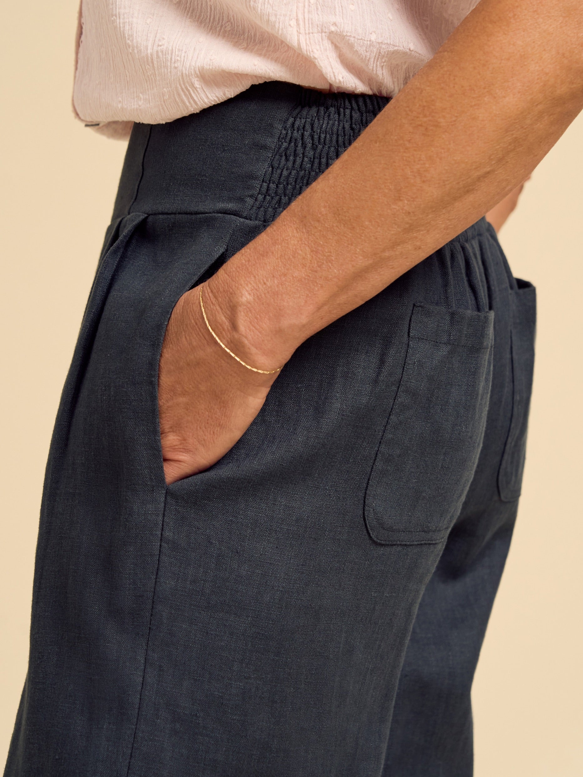 Latina Linen Pants Charcoal