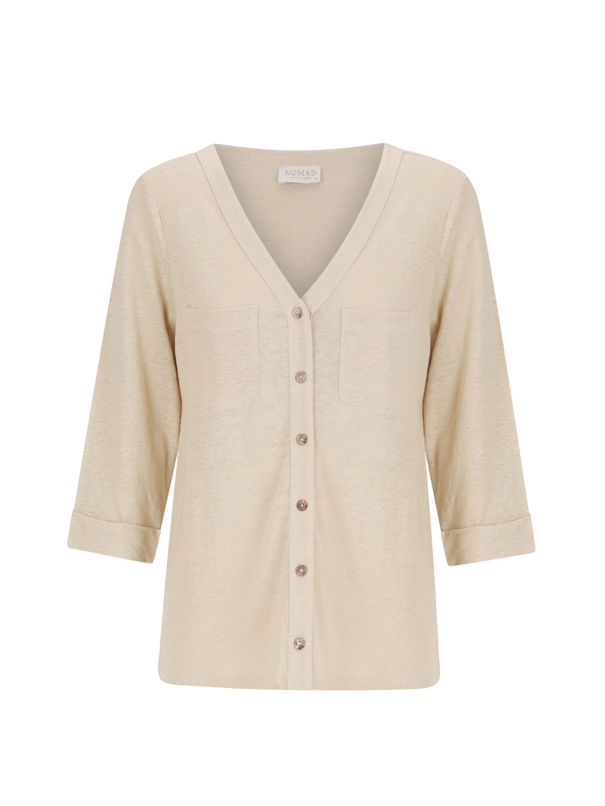 Beige cardigan on a white background
