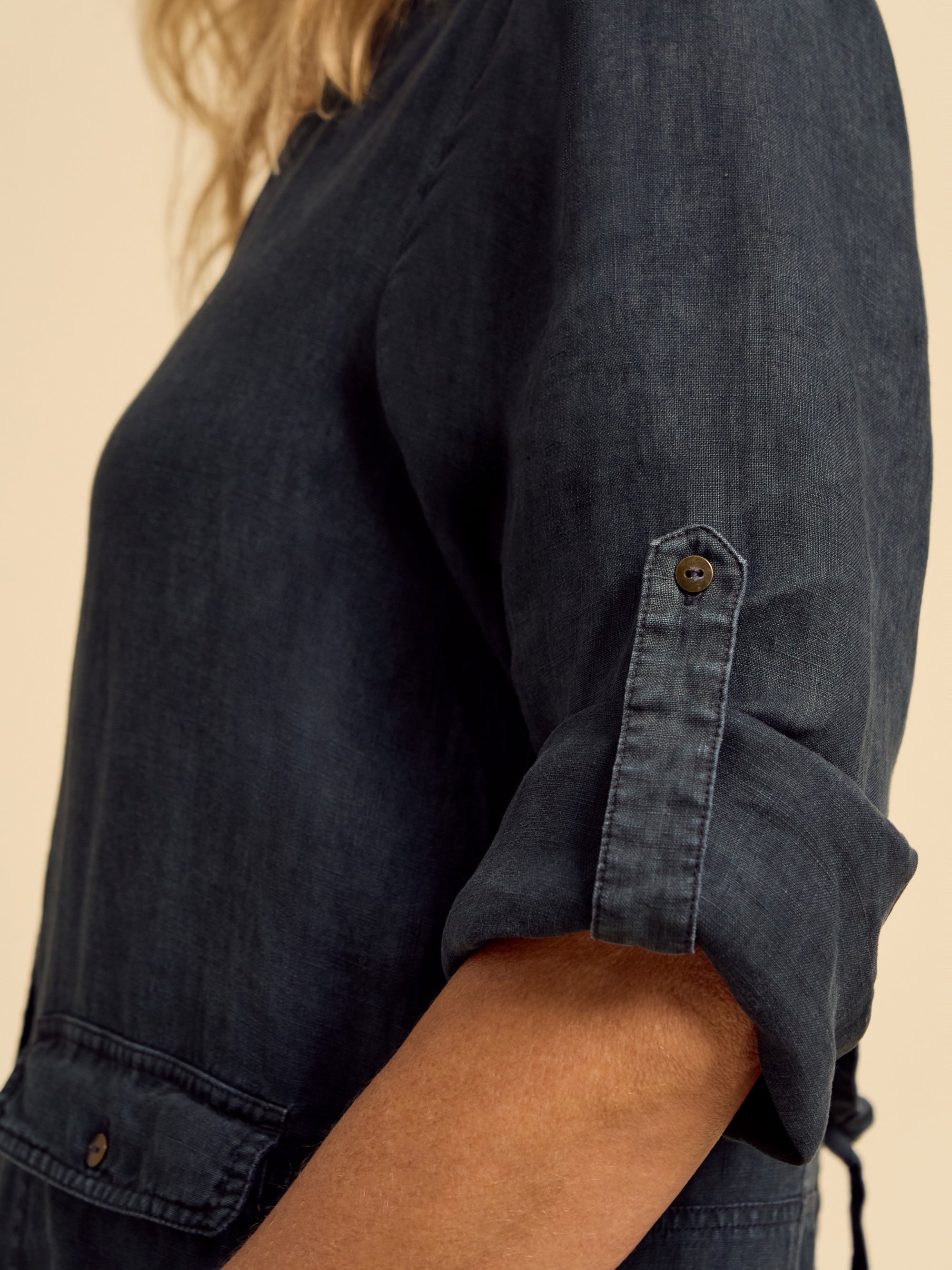 Mara Linen Jumpsuit Charcoal