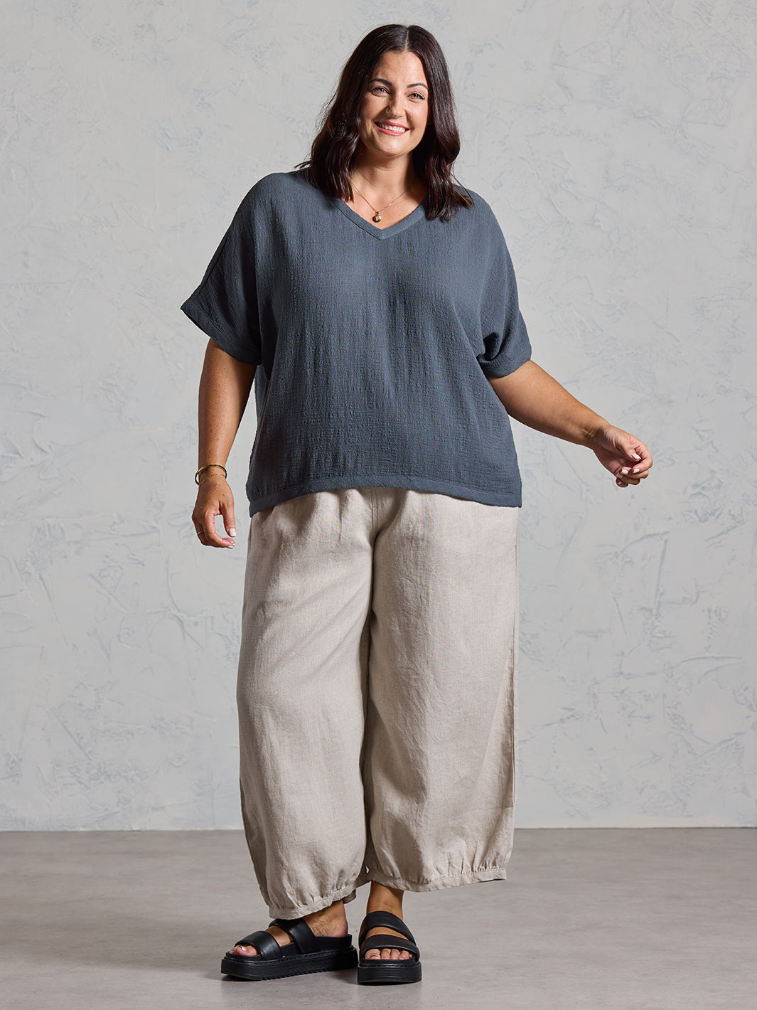Montego Cotton Top Charcoal