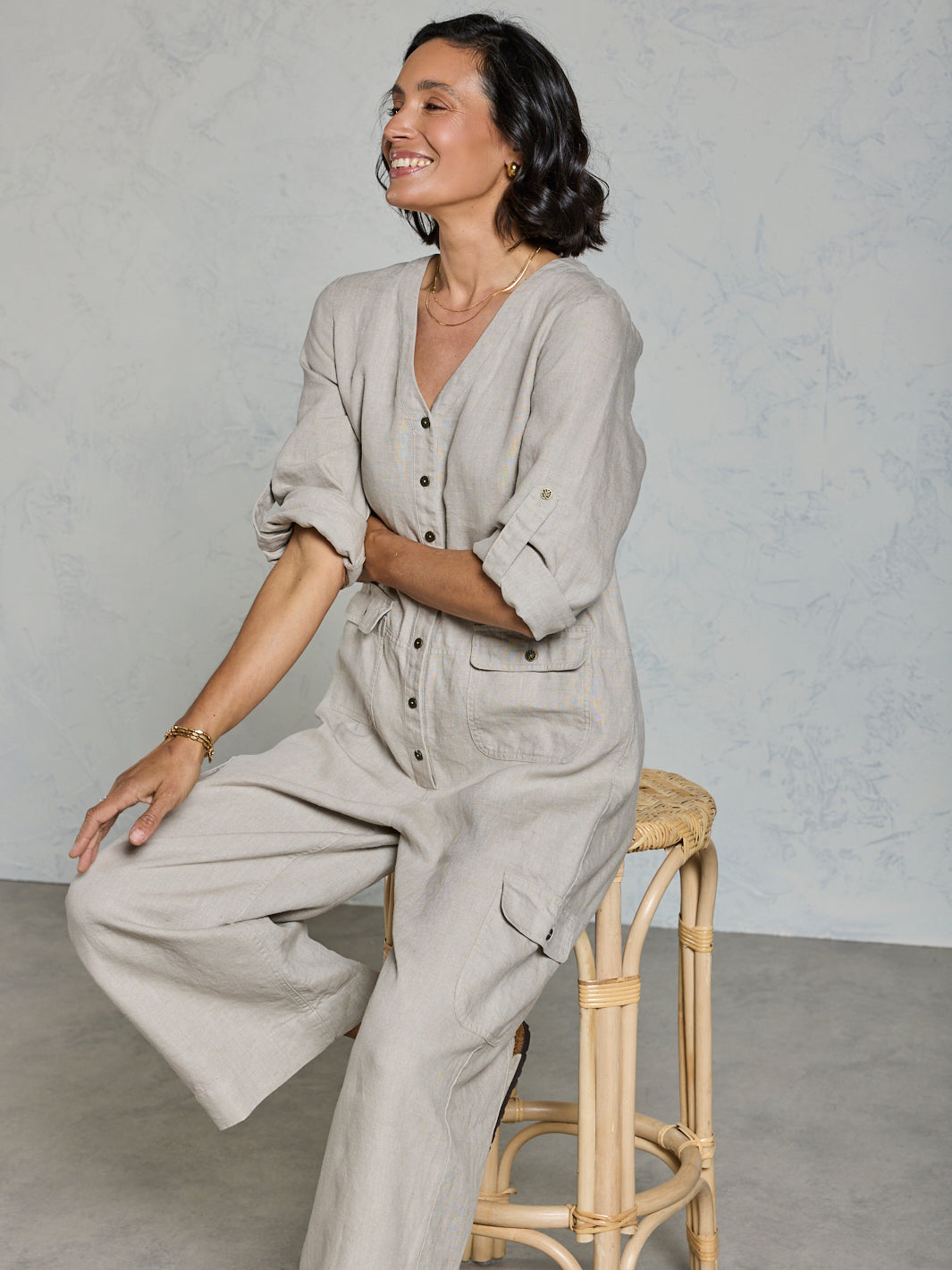 Mara Linen Jumpsuit Flax
