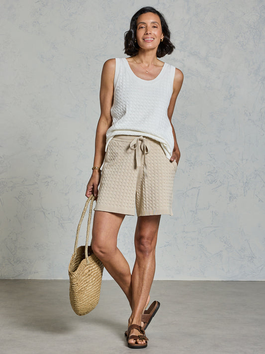 Lennox Cotton Knit Shorts Stone
