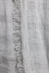 Close-up of a gray fabric with frayed edges