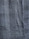 Close-up of a textured gray fabric with frayed edges