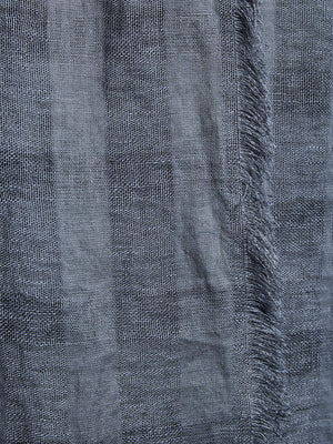 Close-up of a textured gray fabric with frayed edges