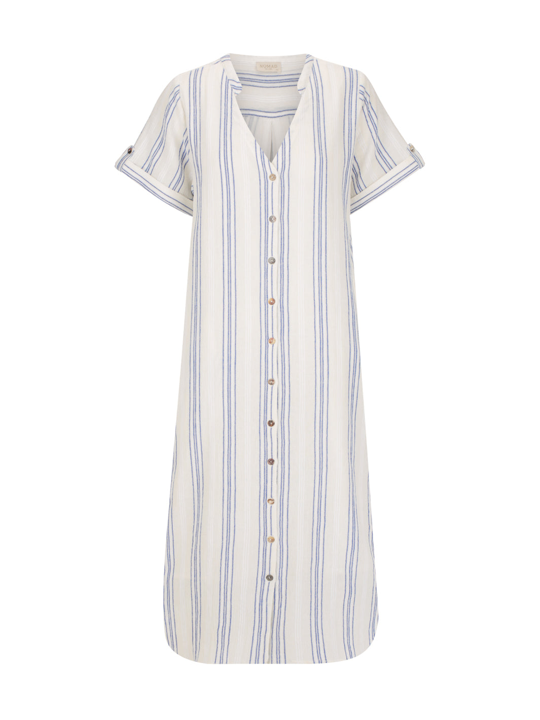 Athena Cotton Dress Azure Stripe