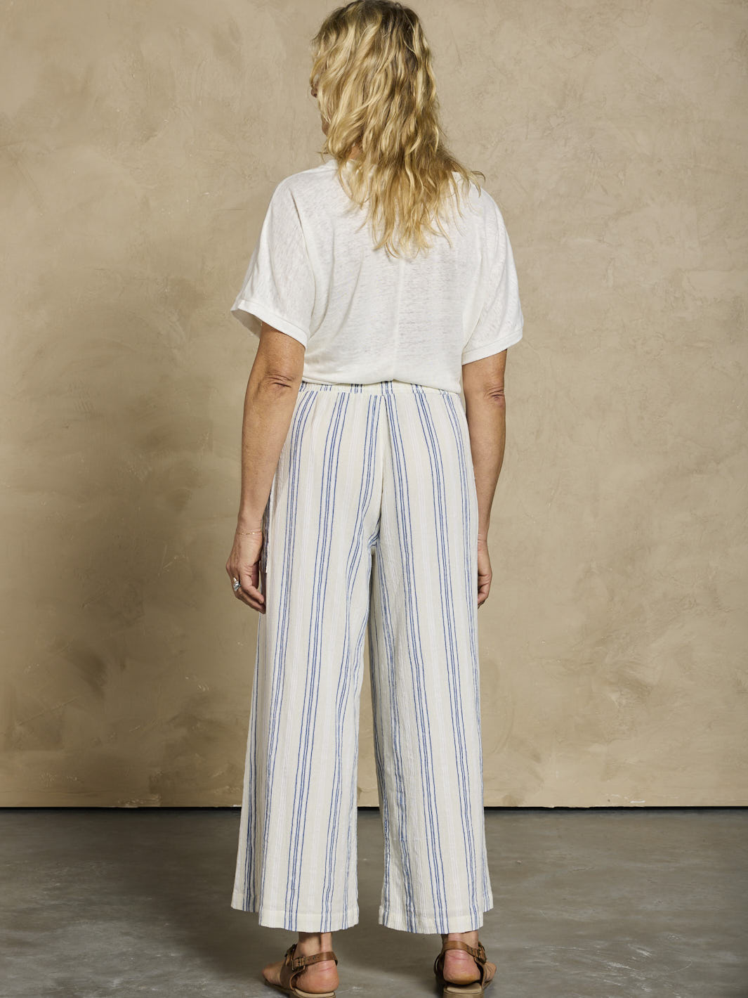 Milos Cotton Pants Azure Stripe