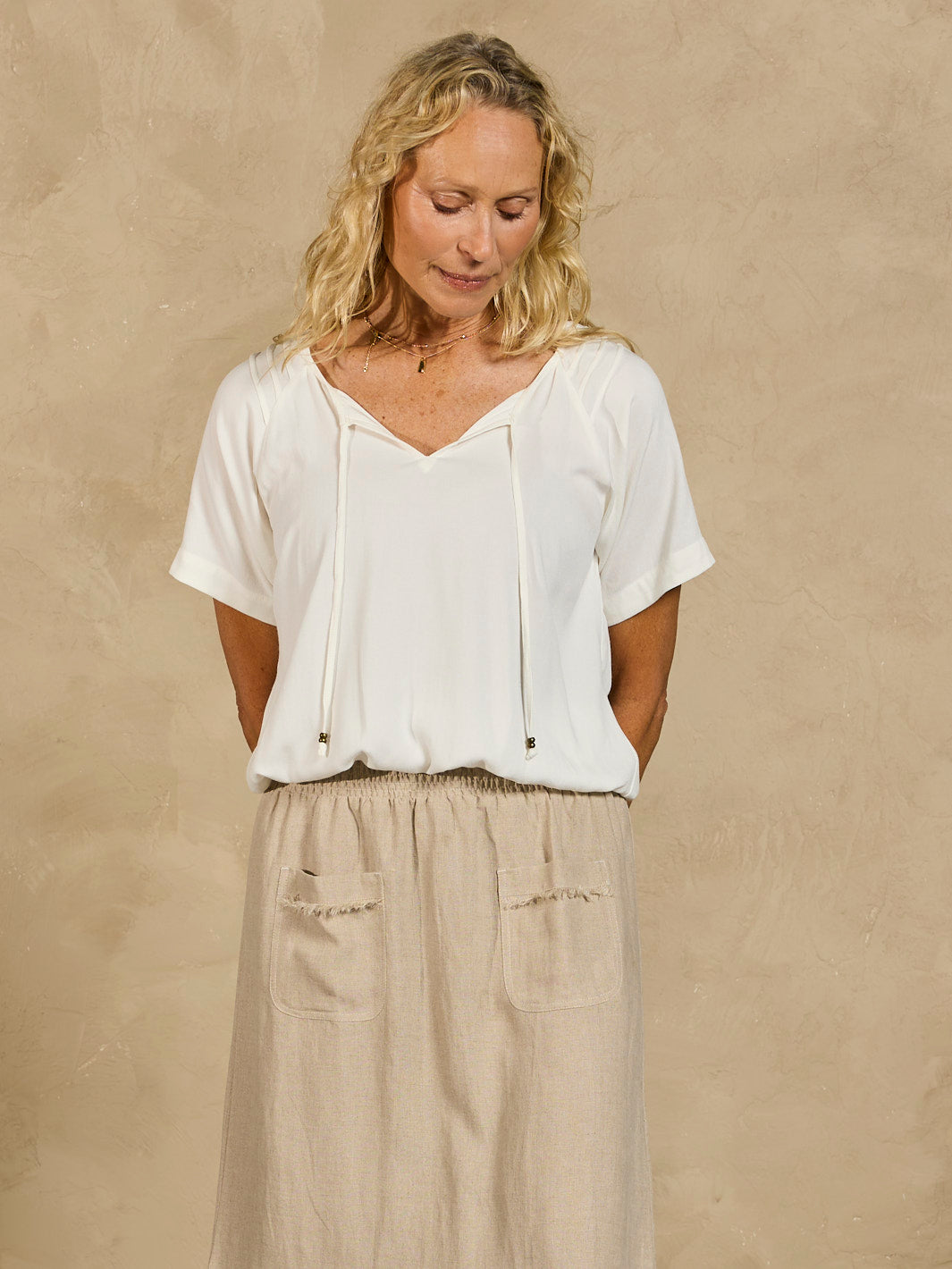 Isabella Bamboo Blouse Ivory
