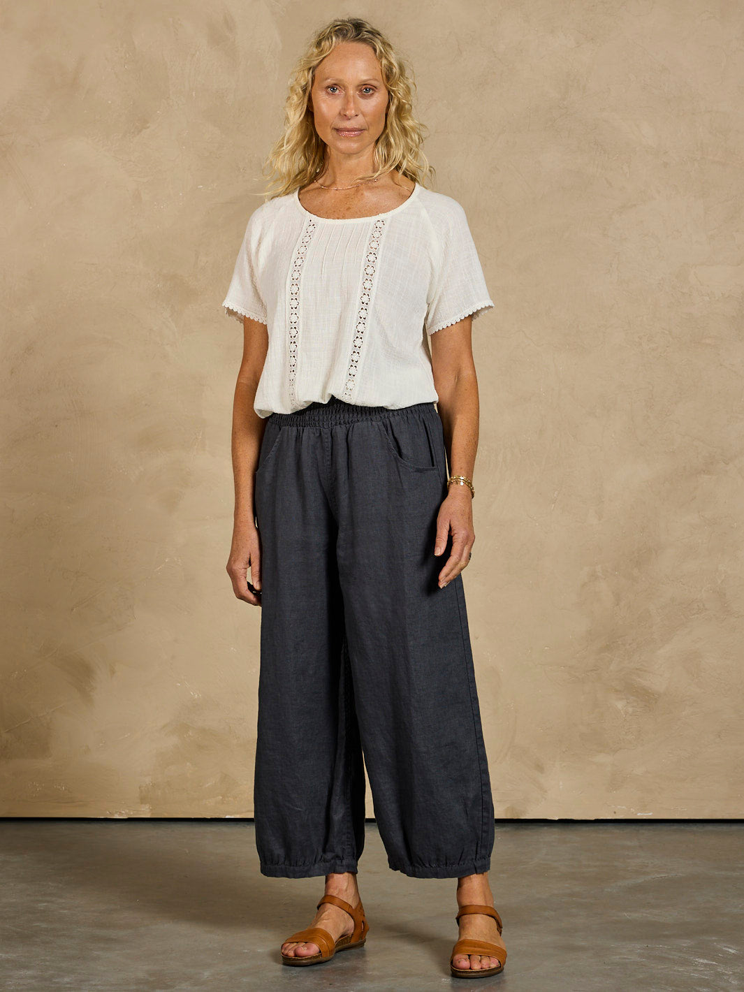 Sadhu French Linen Pants Charcoal