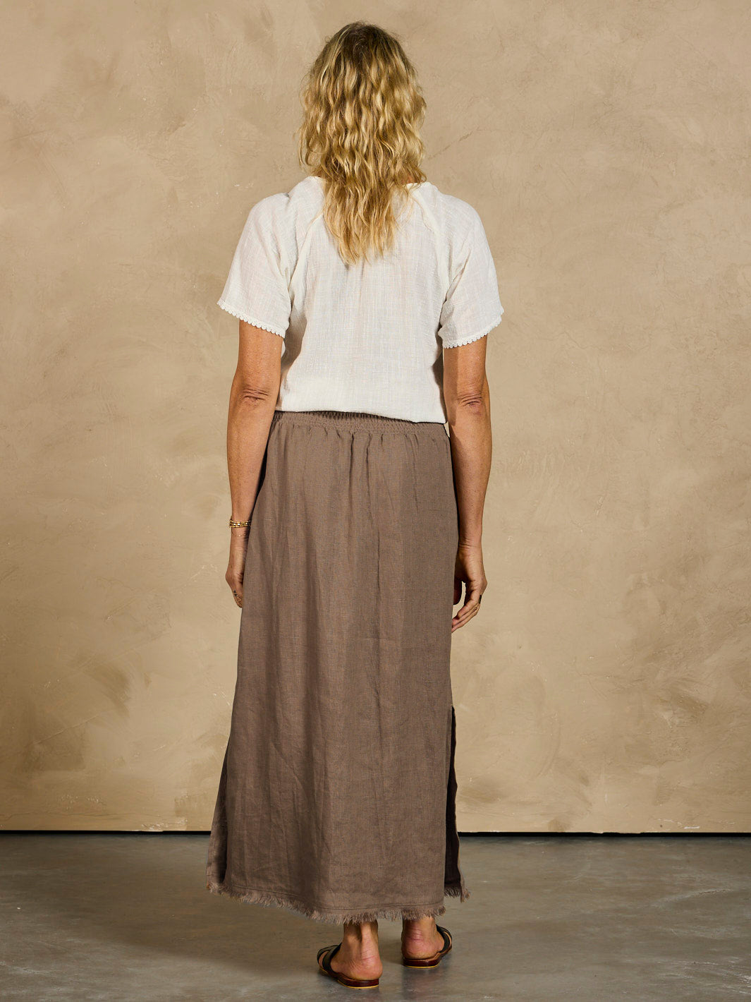 Aurora French Linen Skirt Cinnamon