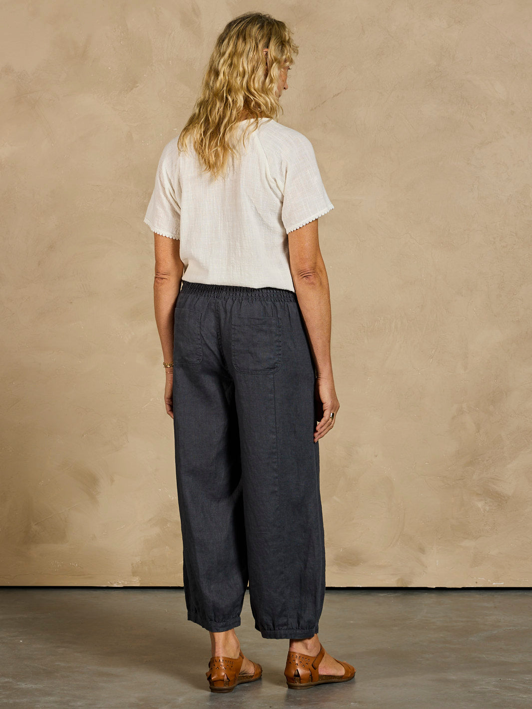 Sadhu French Linen Pants Charcoal