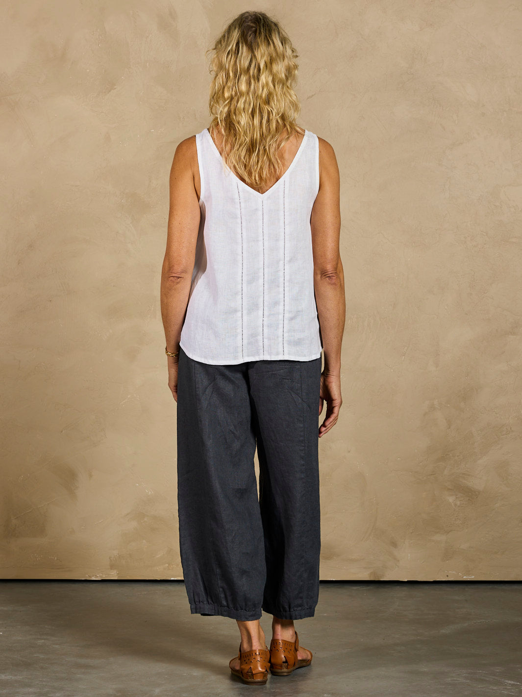 Giana French Linen Top White