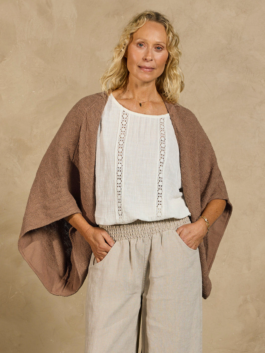 Bloom Cotton Shrug Desert Sand