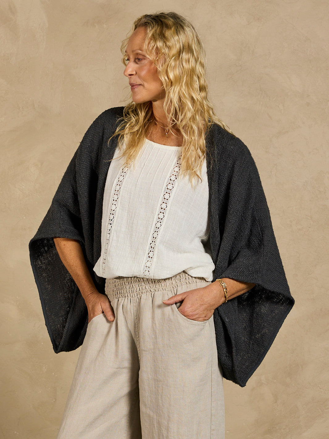 Bloom Cotton Shrug Charcoal