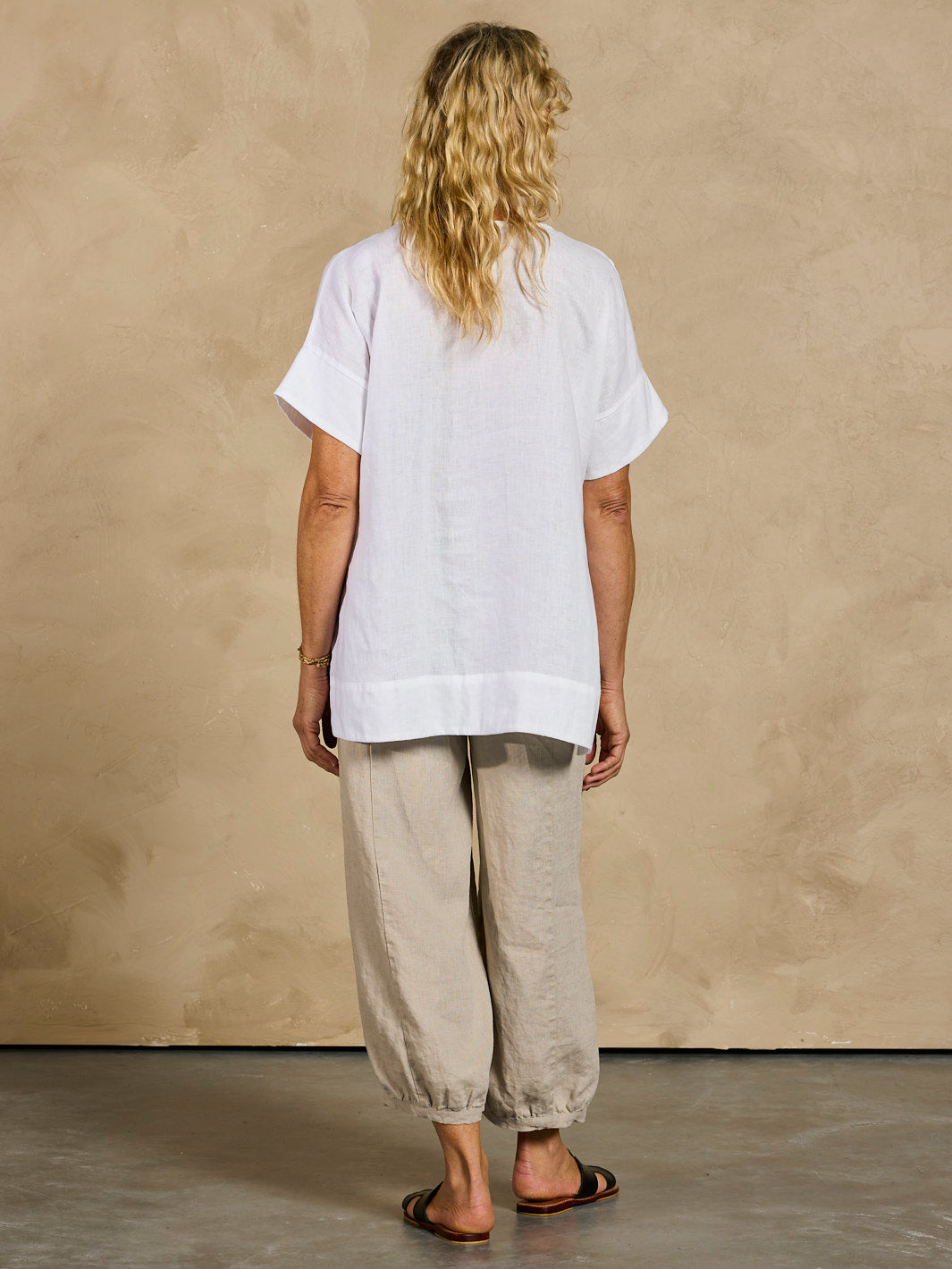 Costa French Linen and Cotton Top White