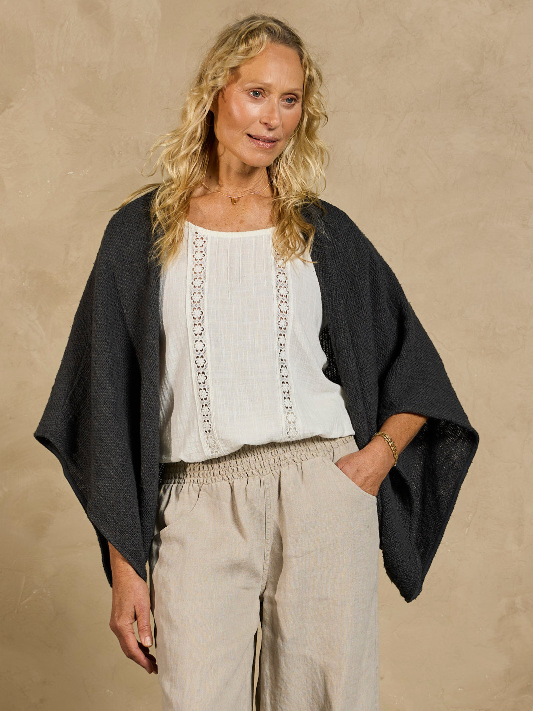 Bloom Cotton Shrug Charcoal