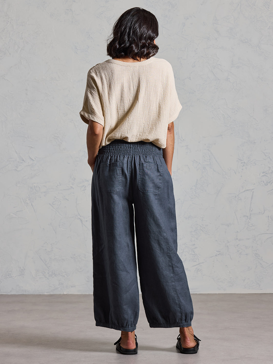 Sadhu French Linen Pants Charcoal