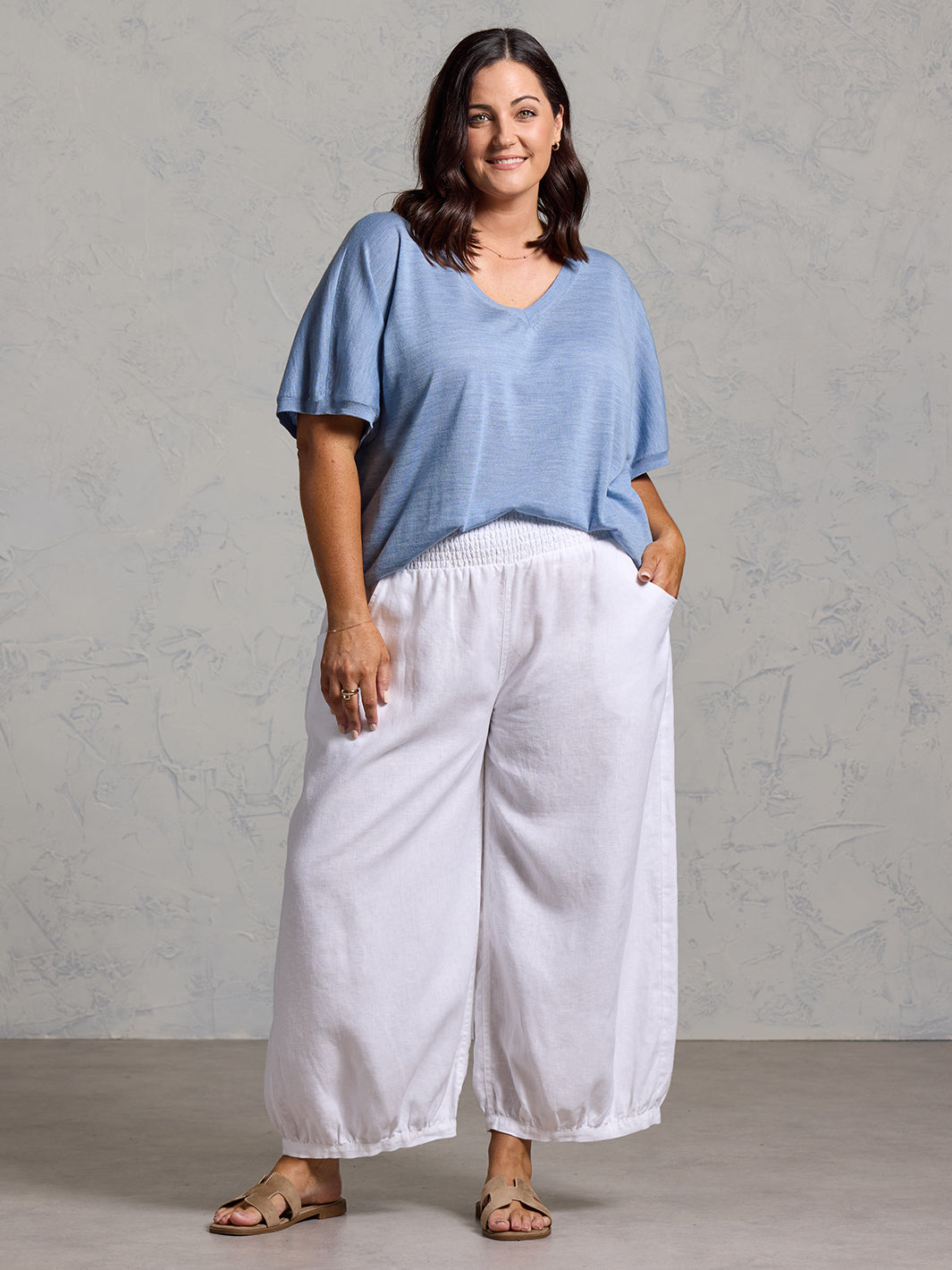 Sadhu French Linen Pants White