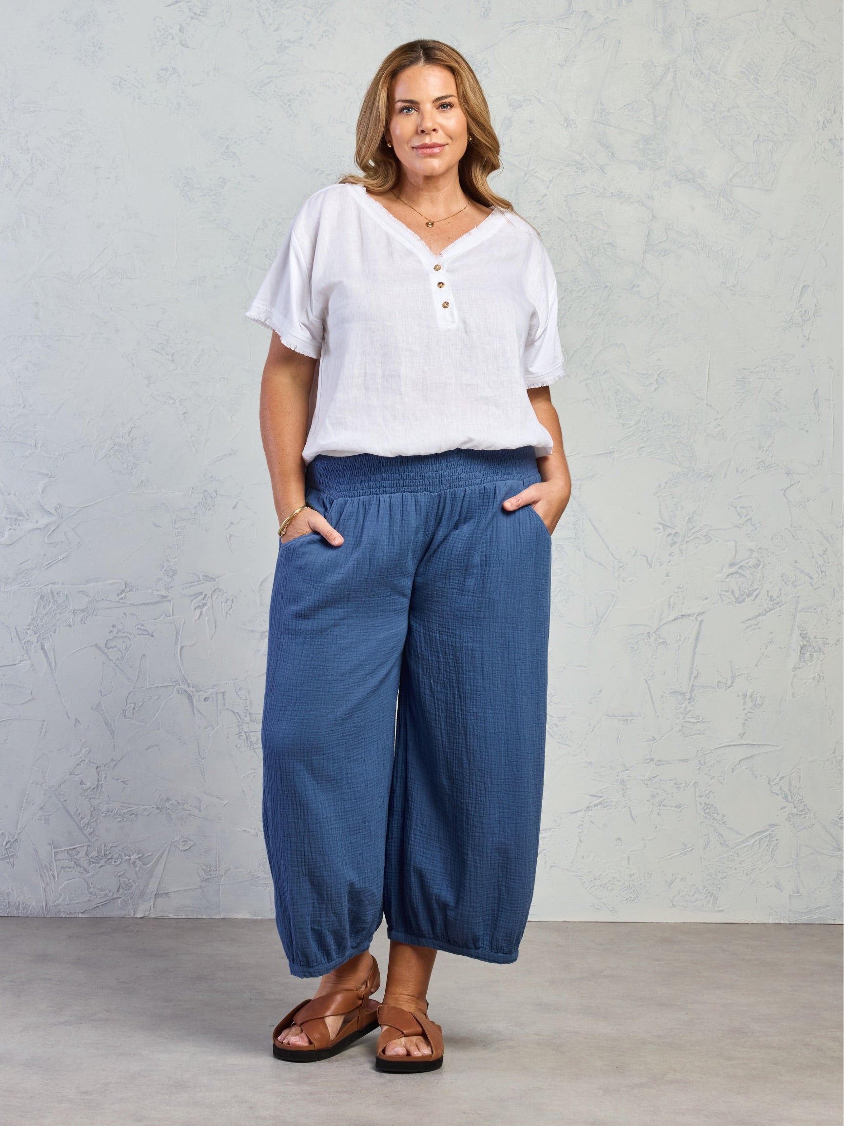 Sadhu Cotton Pants Aegean Blue