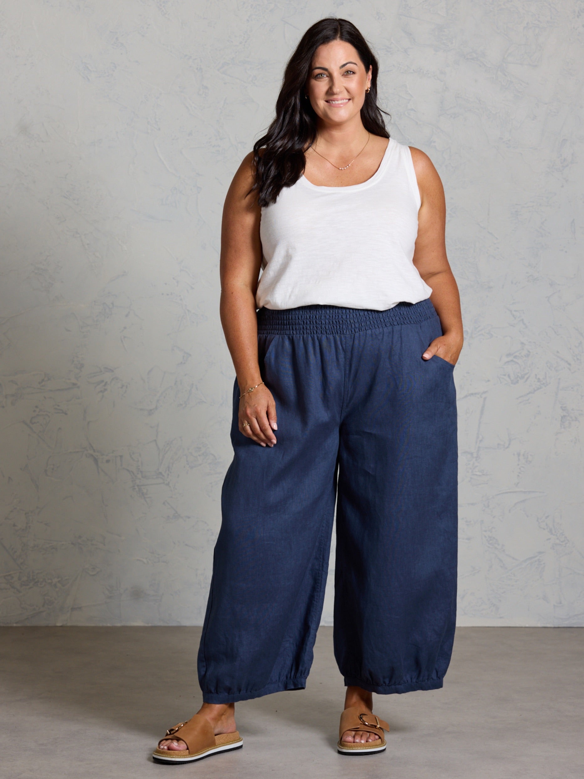 Sadhu French Linen Pants Navy
