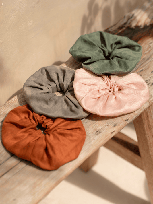 Jumbo Linen Scrunchie Taupe