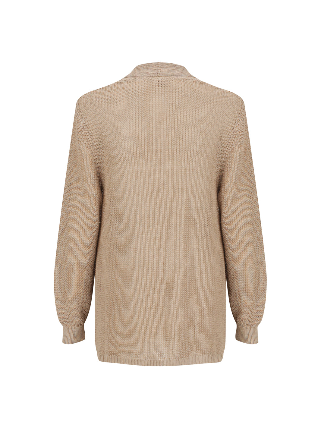 Beige ribbed sweater on a white background