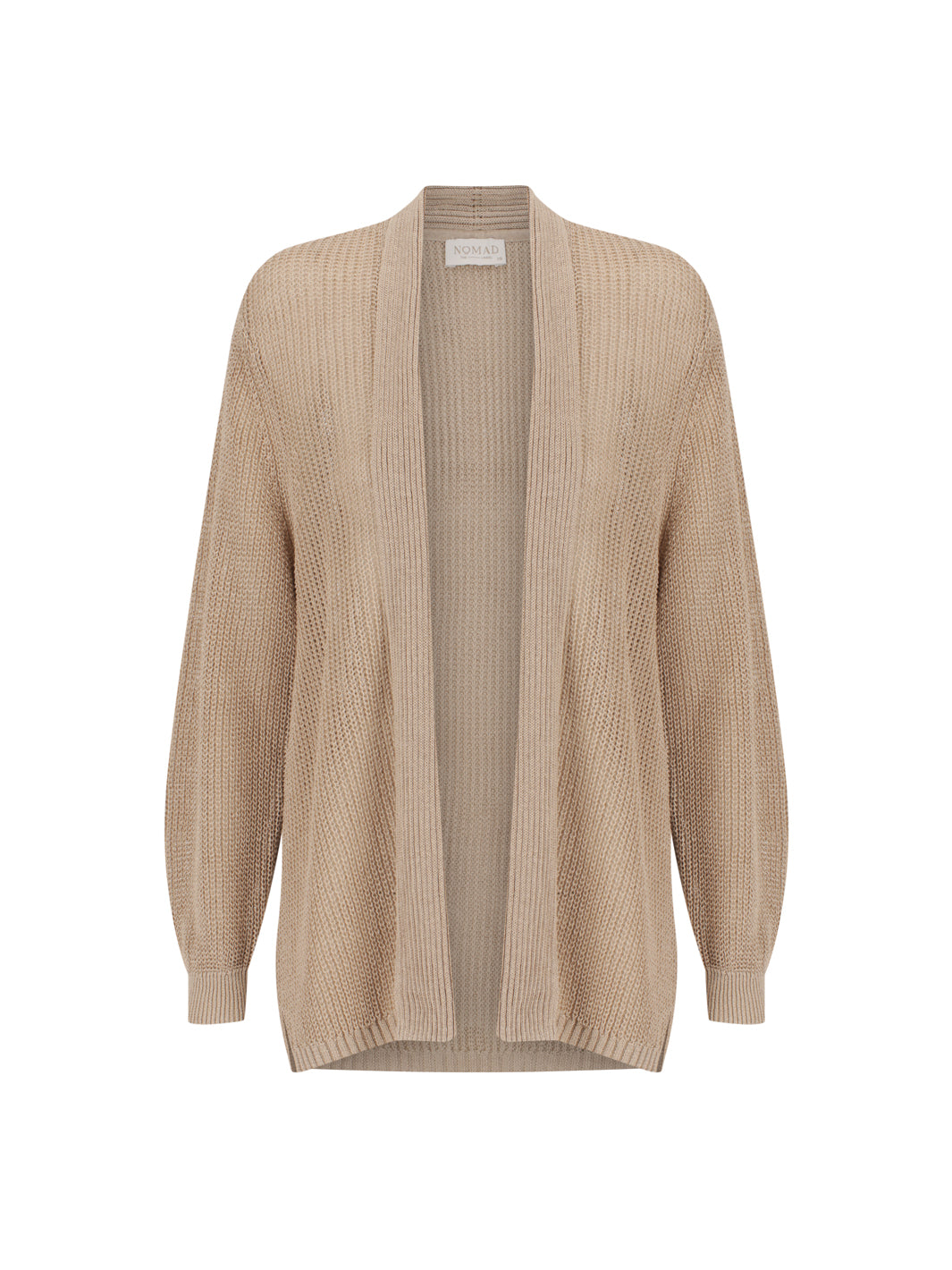 Beige cardigan on a white background