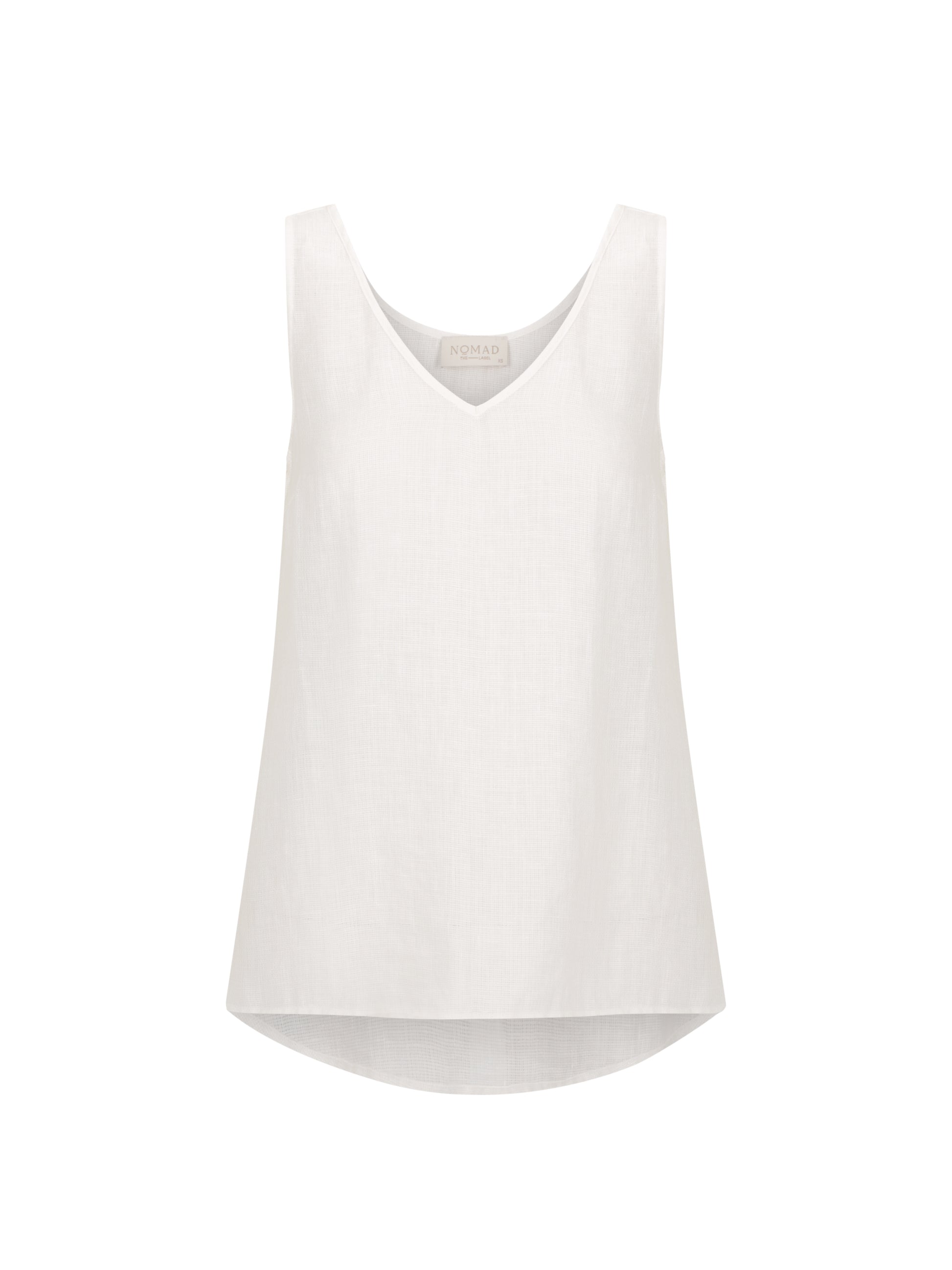 White tank top on a white background