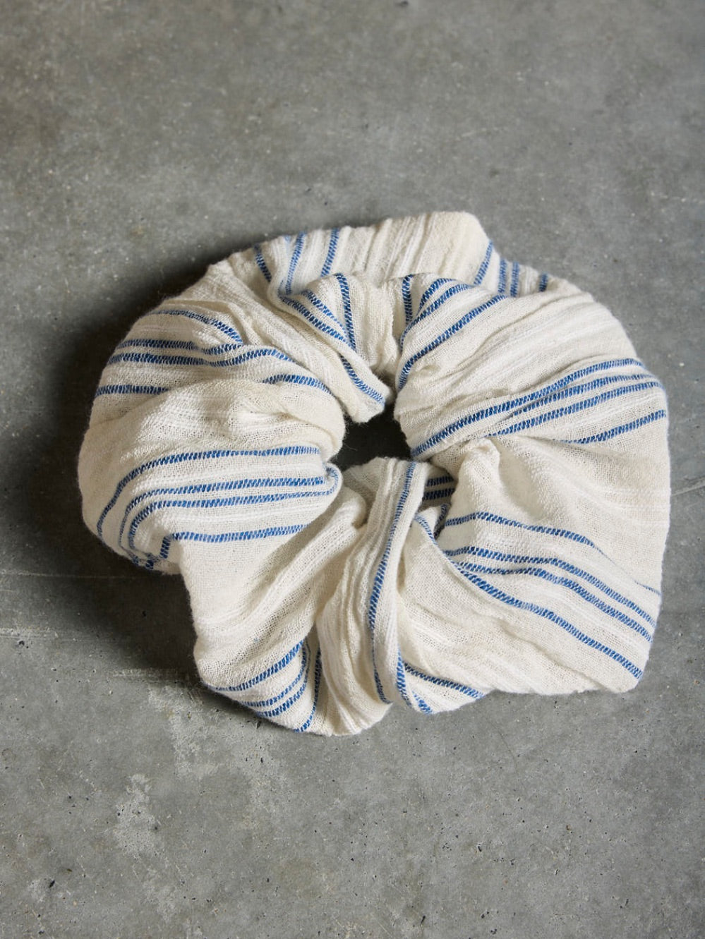Jumbo Cotton Scrunchie Azure Stripe
