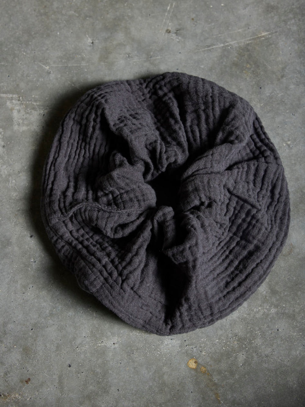 Jumbo Double Cotton Gauze Scrunchie Charcoal