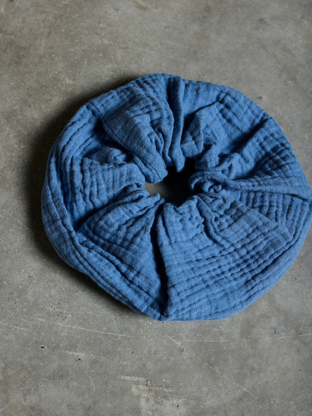 Jumbo Double Cotton Gauze Scrunchie Aegean Blue