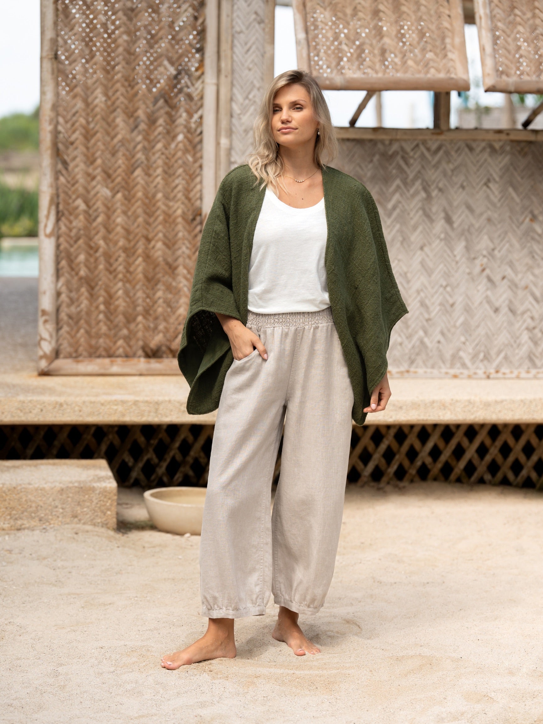 Bloom Cotton Shrug Olive
