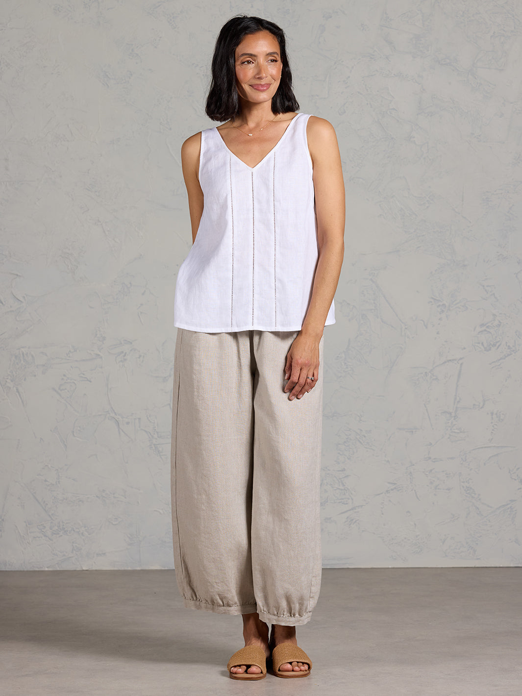 Giana French Linen Top White