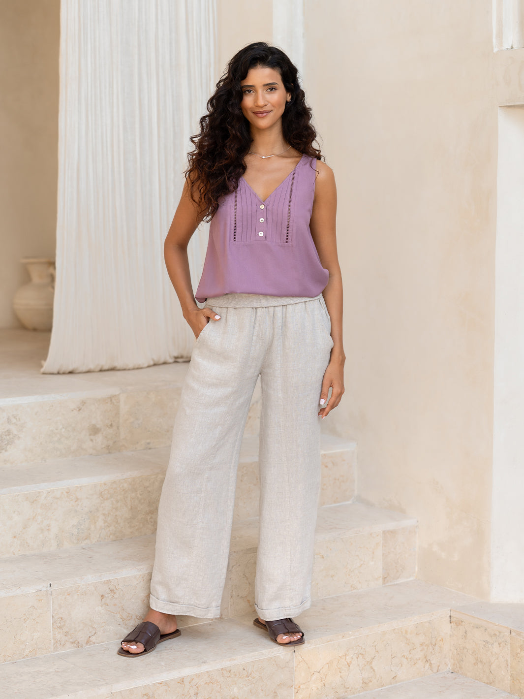 Goa French Linen Pants Ash